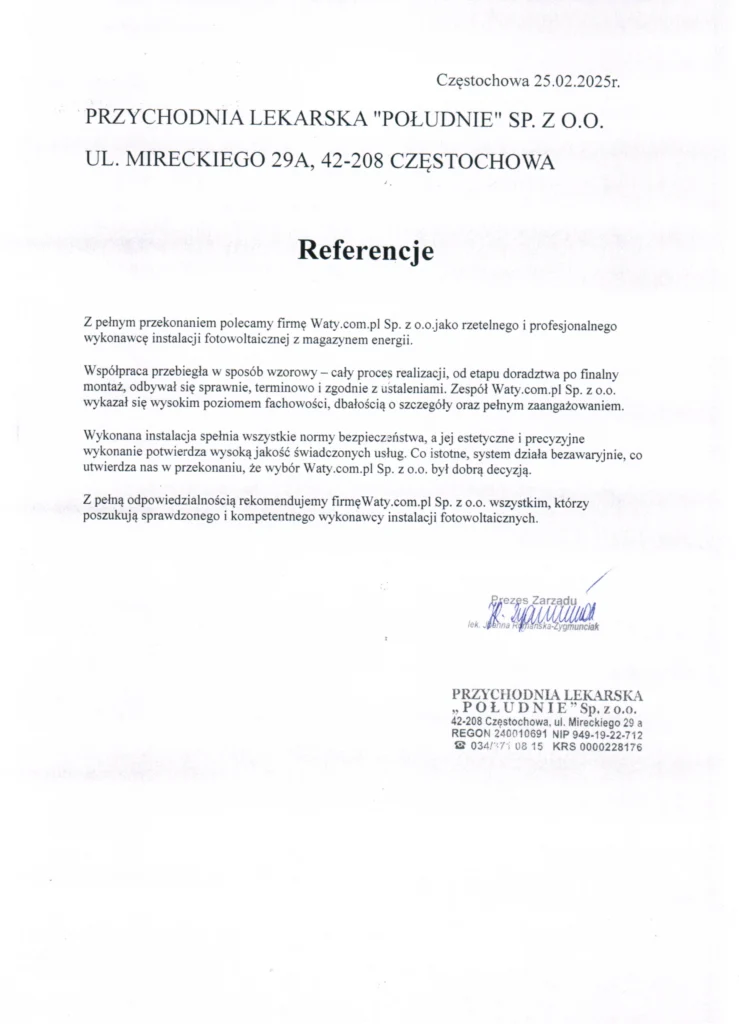 Referencje Przychodnia "Południe" Częstochowa